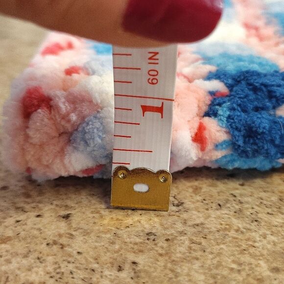 Handmade Pink Blue White Crochet Cat Ear Beanie Hat NEW - Picture 11 of 12